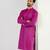 Men pink cotton solid woven design straight kurta
