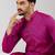 Men pink cotton solid woven design straight kurta