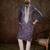 Men lavender silk blend solid embroidered straight kurta with trouser