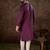 Men purple silk blend solid embroidered straight kurta with trouser