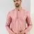 Men peach viscose rayon solid embroidered straight kurta