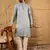 Men grey viscose rayon solid embroidered straight kurta