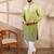 Men green silk blend ethnic motifs embroidered straight kurta with trouser