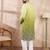 Men green silk blend ethnic motifs embroidered straight kurta with trouser