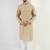 Men yellow viscose rayon geometric embroidered chikankari straight kurta