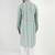 Men teal viscose rayon geometric embroidered chikankari straight kurta