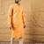 Men yellow cotton solid embroidered straight kurta