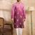 Men purple silk blend ombre embroidered straight kurta sets