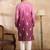 Men purple silk blend ombre embroidered straight kurta sets
