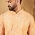 Men orange viscose rayon abstract embroidered straight kurta