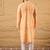 Men orange viscose rayon abstract embroidered straight kurta