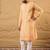 Men orange viscose rayon abstract embroidered straight kurta