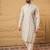 Men pink silk blend solid embroidered straight kurta