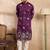 Men purple polyester solid embroidered straight kurta sets