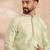 Men teal polyester solid embroidered straight kurta sets