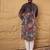Men purple georgette solid embroidered straight kurta