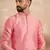Men pink polyester solid embroidered straight kurta sets