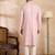 Men pink viscose rayon solid embroidered straight kurta sets