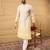 Men yellow viscose rayon ethnic motifs embroidered straight kurta