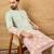 Men teal viscose rayon ethnic motifs embroidered straight kurta