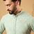 Men teal viscose rayon ethnic motifs embroidered straight kurta