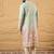 Men teal viscose rayon ethnic motifs embroidered straight kurta