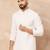 Men white viscose rayon solid embroidered straight kurta