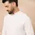 Men white viscose rayon solid embroidered straight kurta