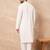 Men white viscose rayon solid embroidered straight kurta