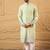 Men green viscose rayon bandhani embroidered straight kurta