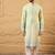 Men green viscose rayon bandhani embroidered straight kurta