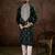 Men black silk blend solid embroidered straight kurta with trouser