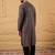Mens brown viscose rayon ethnic motifs embroidered chikankari straight kurta