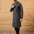 Men black viscose rayon ethnic motifs embroidered straight kurta