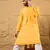 Men yellow silk blend embroidered chikankari straight kurta