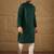 Men green viscose rayon solid embroidered straight kurta