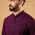 Men purple viscose rayon solid embroidered straight kurta