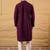 Men purple viscose rayon solid embroidered straight kurta