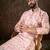 Men off white silk blend floral printed straight kurta with trouser