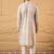 Men multi viscose rayon geometric embroidered straight kurta