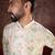 Men off white silk blend floral printed straight kurta with trouser