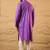 Men purple cotton solid embroidered straight kurta