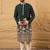 Men green georgette solid embroidered straight kurta