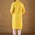 Men yellow viscose rayon solid embroidered straight kurta