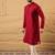Men maroon rayon blend solid embroidered straight kurta