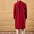 Men maroon rayon blend solid embroidered straight kurta