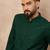 Men green viscose rayon solid embroidered straight kurta