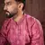 Men pink silk blend ethnic motifs printed straight kurta with trouser
