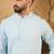 Men blue rayon blend solid embroidered straight kurta