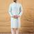 Men blue rayon blend solid embroidered straight kurta